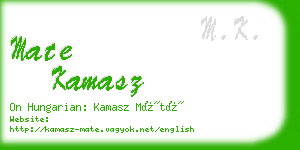 mate kamasz business card